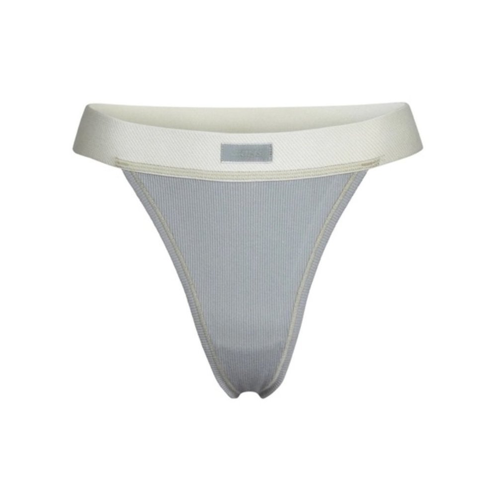 NWT skims 2X ribbed thong in mineral